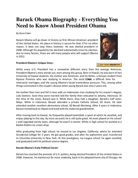 Barack Obama Biography Everything You Need To Know About President