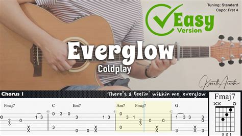 Everglow Easy Version Coldplay Fingerstyle Guitar Tab Chords