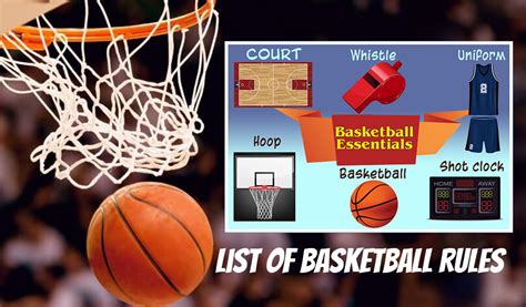 Basketball basic rules, including court layout, positions, scoring, fouls, and violations. List of Basketball Rules - Hit The Ball