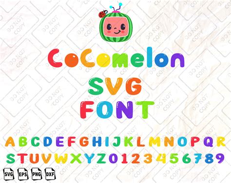 Cocomelon Font Svg Cocomelon Letters Cocomelon Numbers Etsy