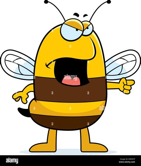 A Cartoon Bee With An Angry Expression Stock Vector Image And Art Alamy