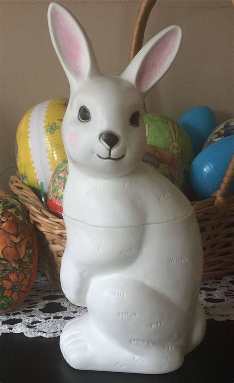 Vintage Blow Mold Easter Bunny Easter Bunny Candy Container Vintage
