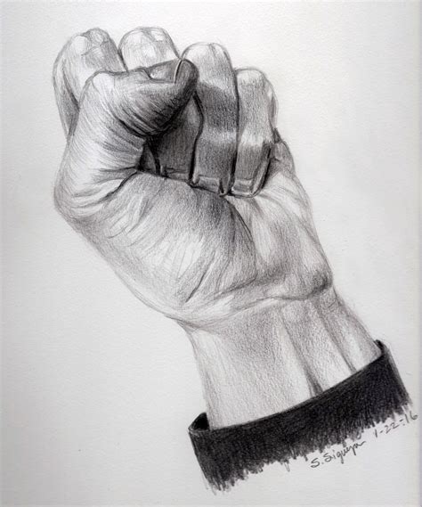 Clenched Fist Hand Drawing Drawing Fist How To Draw Hands Hand Fist