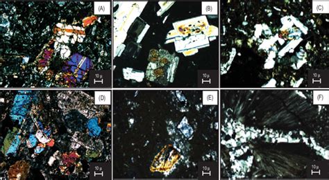 Thin Section Images Under Cross Polarized Light Showing Major