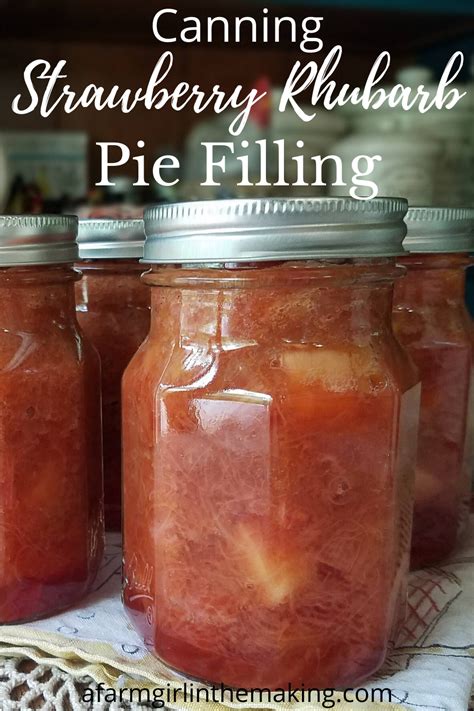 Canning Strawberry Rhubarb Pie Filling Recipe Canning Recipes