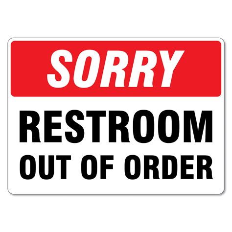 Restroom Out Of Order Sign Printable