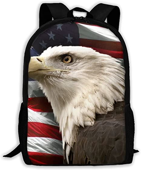 American Eagle Flag Backpack Travel Laptop Backpacks Computer Bookbag