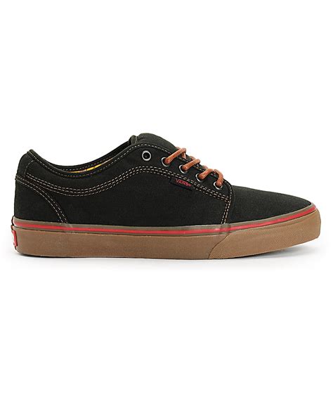Vans Chukka Low Black And Gum Washed Canvas Skate Shoes Zumiez