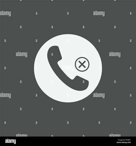 Phone Icon Missed Call Sign Gray On White Background Vector Stock
