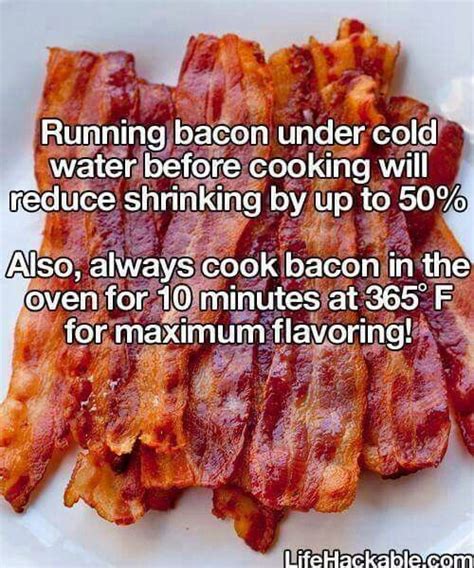 Bacon On A Plate With The Caption Running Bacon Under Cold Water Before