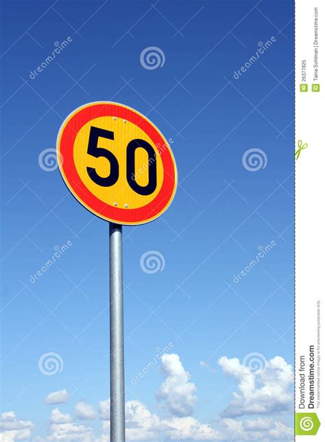 There are 1.609344 kilometer in a mile. Maximum Speed 50 Km Per Hour Stock Image - Image of ...