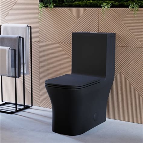 Swiss Madison Concorde Black Dual Square Toilet 12 In Rough In Size Sm