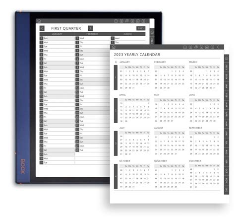 Boox Note Monthly Calendar For 5 Years Get Your Planner Template Pdf