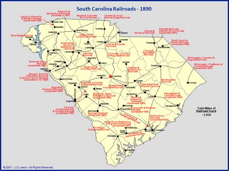 South Carolina Railroads 1890
