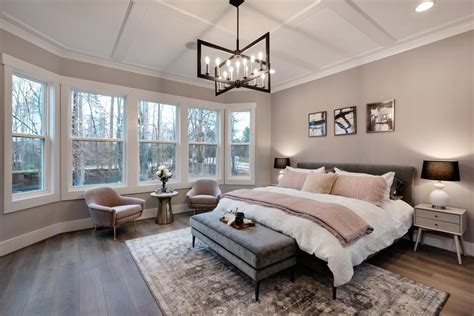 Drees Homes Woodbury Master Bedroom With Bay Windows Statement Ceiling