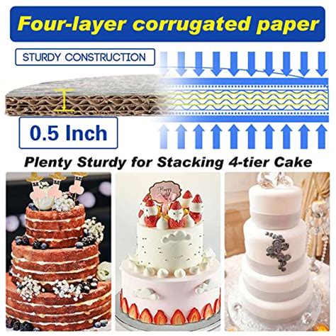5 Pack 12 Inch Round Cake Drum Studry 12 Thick Cardboard Cake Drum