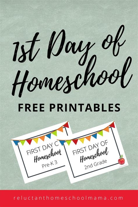 First Day Of Homeschool Printables Free Homeschool Printables