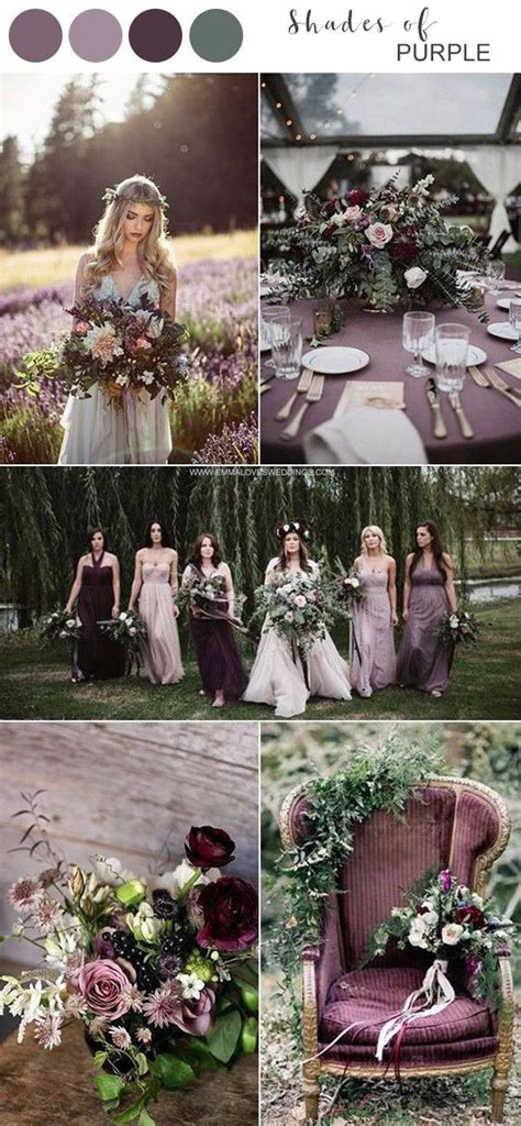 Shades Of Purple Wedding Color Ideas Fall Wedding Color Schemes