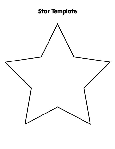 Large Star Template Printable Kids Coloring Activity