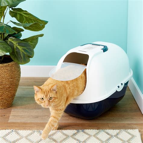 Frisco Hooded Cat Litter Box Navy Large 20 In