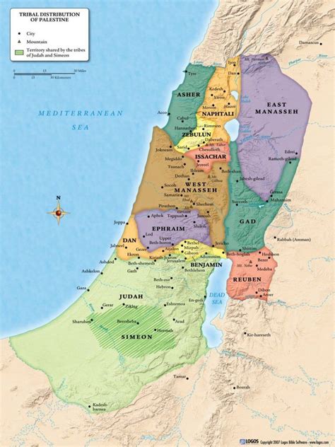 Joshua Tribal Distribution Of Palestine Bible Mapping Bible