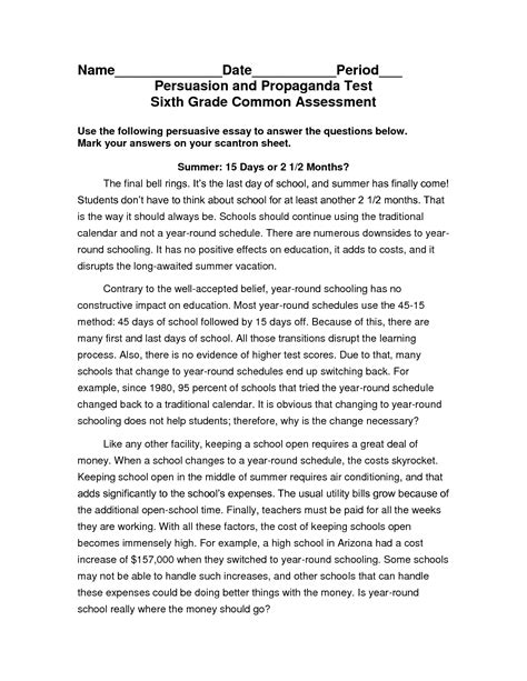 The topic interest that you chose should depend on how much you now about the subject. 6th Grade Essay Examples - Essay Writing Top
