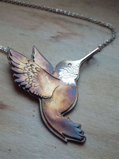 Sterling Silver Hummingbird Necklace Etsy