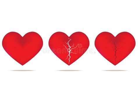 Heart And Broken Heart Stock Vector Illustration Of Isolated 95325309