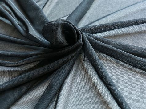 Power Mesh Fabric 4 Way Stretch Black Colour Netting Etsy Uk