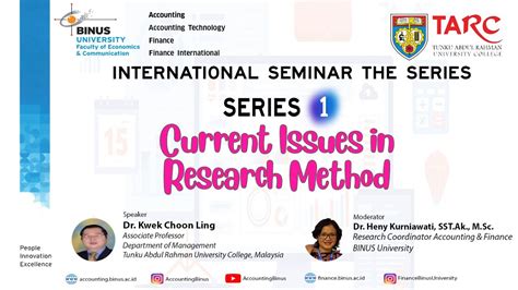 In the past, a lot of mental health issues would have been. Current Issues in Research Method (Series 1 BINUS X TARC ...