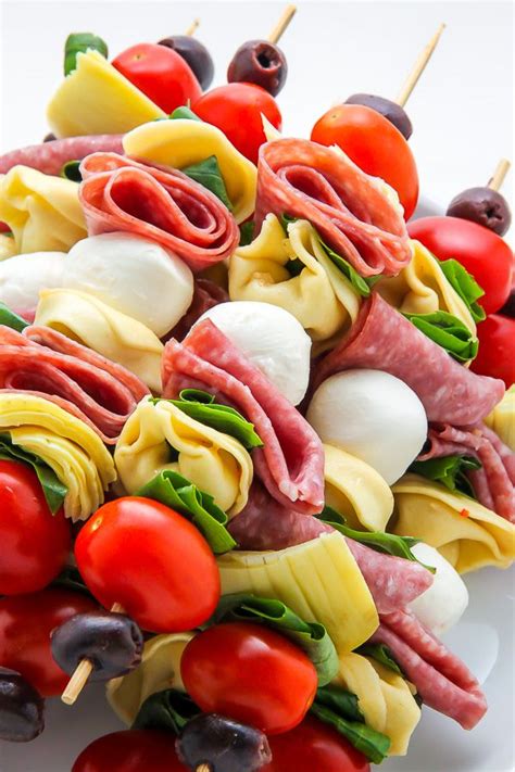Serve up this antipasto of cured meats, fresh cheeses, and herbs that will satisfy guests until the next course is. Antipasto Skewers - An Easy Antipasto Skewer Appetizer ...