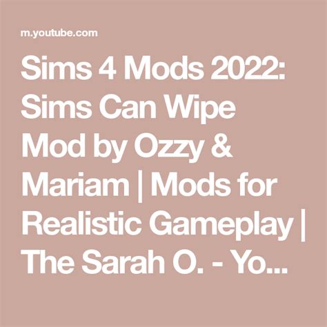 Sims 4 Mods 2022 Sims Can Wipe Mod By Ozzy Mariam Mods For Realistic Gameplay The Sarah O Artofit