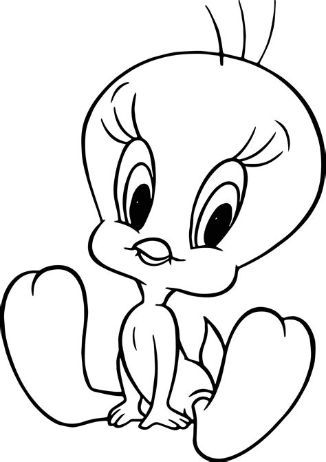 Cute Tweety Coloring Page Cartoon Coloring Pages