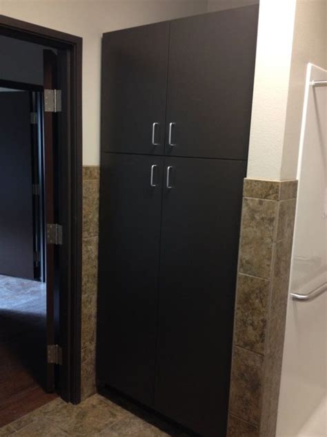 I am having difficulty of choosing high pressure laminate cabinets or painted. A linen cabinet in high pressure laminate. | Custom ...