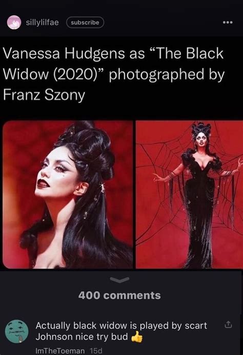 Vanessa Hudgens As The Black Widow Photographed By Franz Szony Ss Comments Actually