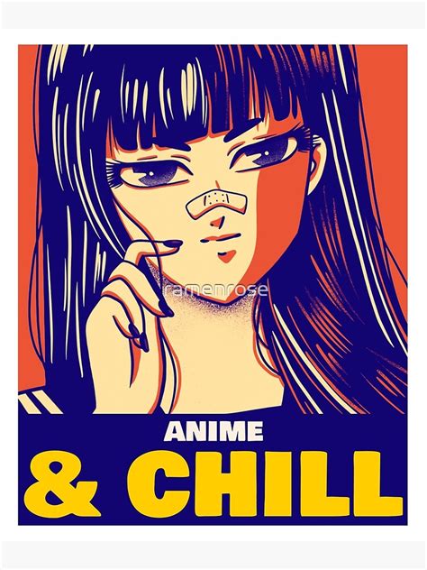 Anime And Chill Manga Anime Girl Poster By Ramenrose Redbubble