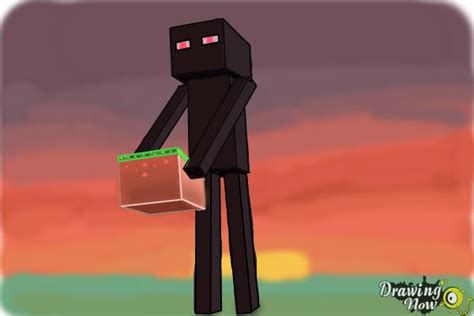 How To Draw Enderman Minecraft Drawingnow