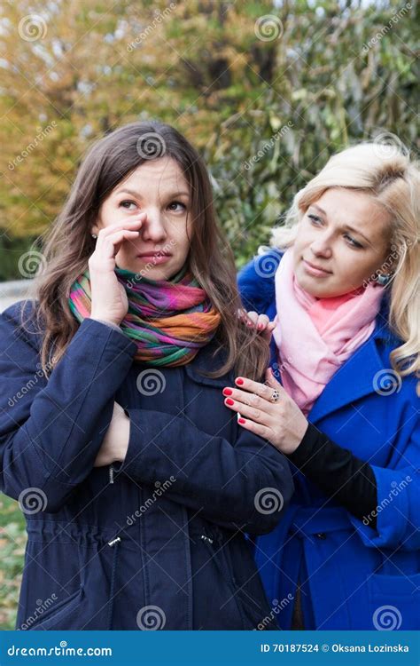 Woman Comforting A Crying Girlfriend Stock Photo Image Of Comforting