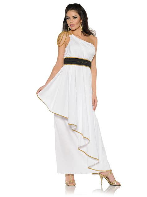 Elegant Athena Greek Goddess Adult Womens Roman Costume Dress Gown Sm