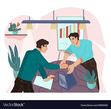 Business Agreement Deal Conclusion Scene Vector Image