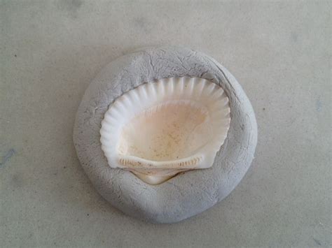 Placing Shells On Clay Disc Shell Encrusted Clay Decorations