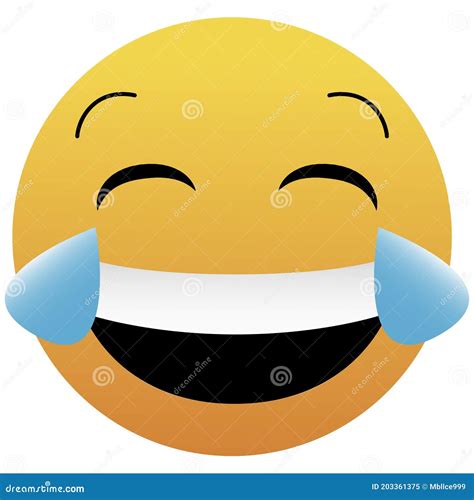 Cute Very Happy With Tears Of Joy Emoticon On White Background