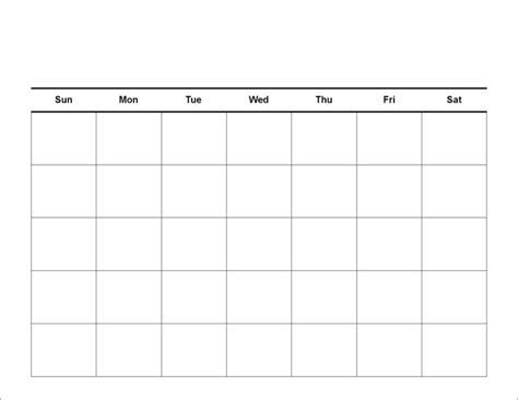 Blank Calendar Template Blank Calendar Pages Printable Calendar Grid