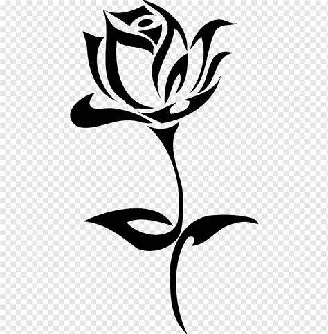 Rose Tattoo Desenho tatuagem folha ramo monocromático png PNGWing