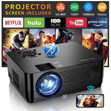 Roconia 5g Wifi Bluetooth Native 1080p Projector 13000lm Full Hd Movie