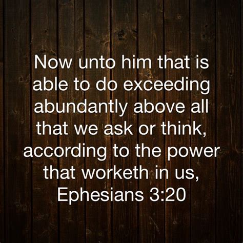 Ephesians 3 20 King James Version Bible Inspirational Quotes Power