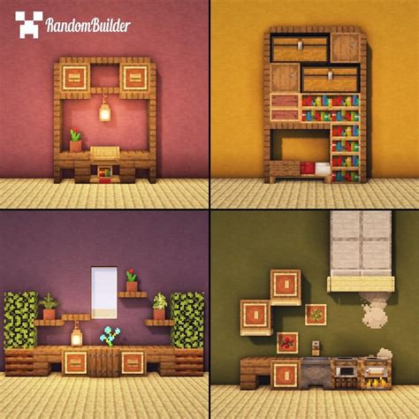 Here in this minecraft house design, there are basically three main levels: I built some Furniture Designs! Tutorial : Minecraftbuilds in 2020 | Easy minecraft houses ...