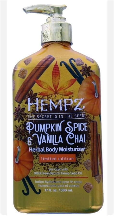 Hempz Pumpkin Spice And Vanilla Chai Herbal Body Moisturizer 17oz 676280040397 Ebay