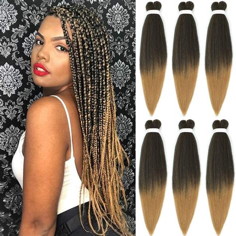 Wigenius Pre Stretched Braiding Hair Ombre 20 Inch 6 Packs Professional