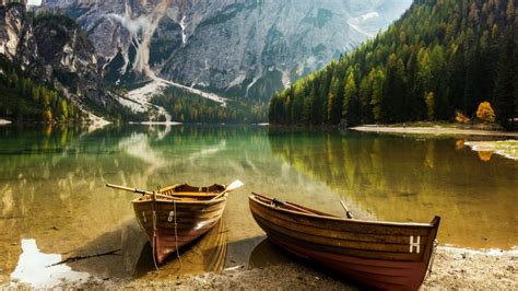 Boats Nature Lake Mountain Hd Wallpaper 29075